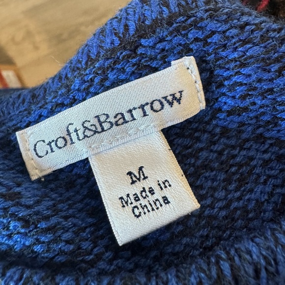 Croft & Barrow Blue Snowflake Embroidered Knit‎ Sweater Women’s M Winter - Picture 4 of 6